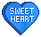 Hartjes Mini plaatjes Mini Hartje Blauw Sweet Heart