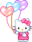 Hello kitty Mini plaatjes Hello Kitty Met Hartjes Ballonnen