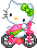 Hello kitty Mini plaatjes Hello Kitty Op Fietsje