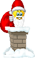 Kerst Mini plaatjes Kerstman Smiley Schoorsteen