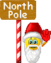 Kerst Mini plaatjes Wegwijzer Noordpool