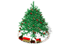 Kerst Mini plaatjes Kerstboom Trein Om Boom Heen Bewegend