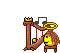 Muziek Mini plaatjes Smiley Harp Spelen Mini Klein