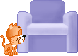 Overig Mini plaatjes Kat Voor Stoel