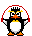 Pinguins Mini plaatjes Zwarte Pinguin Springt Touwtje