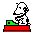 Snoopy Mini plaatjes Mini Plaatje Snoopy Typmachine