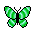 Vlinders Mini plaatjes Mini Plaatje Groene Vlinder Bewegend
