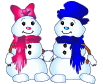 Winter Mini plaatjes Sneeuwpoppen Jongen En Meisje
