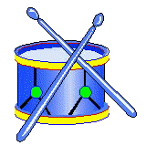 Muziek plaatjes Slaginstrumenten Blauwe Ronde Trommel