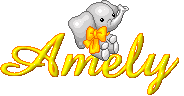 Naamanimaties Amely Amely Gele Letters Met Olifant