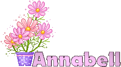 Annabell Naamanimaties Annabell Roze Letters Met Roze Bloemen In Paarse Bloempot