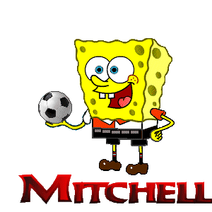 Naamanimaties Mitchell Mitchell Spongebob Met Voetbal