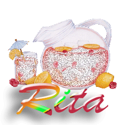 Naamanimaties Rita Naamplaatje Rita Met Een Kan Met Drinken En Een Glas