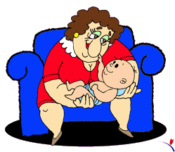 Plaatjes Baby Oma Met Klein Kind Op Schoot