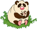 Plaatjes Beren panda Panda Mama Met Een Panda Baby Die Zij Zachtjes Wiegt