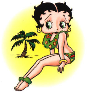 Plaatjes Betty boop Betty Boob Tropisch Strand