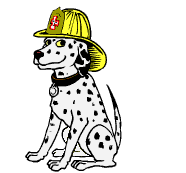 Brandweer Plaatjes Dalmatierer Met Gele Brandweerman Helm Op