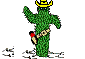 Plaatjes Cactussen Groene Cactus Met Een Gele Hoed Zwaaien