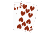 Casino Plaatjes Vier Rode Speelkaarten Harten 10 Harten Boer Harten Vrouw Harten Koning Harten Aas