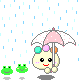 Plaatjes Cuties Cutie En Kikkers Springend In De Regen Met Een Paraplu