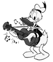 Plaatjes Donald duck Donald Zwart Wit Muziek Gitaar