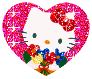 Hello kitty Plaatjes Hello Kitty Hart Glitter Bloemen