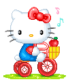 Hello kitty Plaatjes Hello Kitty Op Fiets Appel Valt Uit Mandje