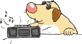 Honden Plaatjes Hond Zonnebril Luistert Muziek Radio