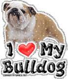 Honden Plaatjes Glitter I Love My Bulldog