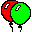 Icons Plaatjes Ballonnen Groen En Rood