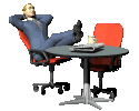 Kantoor Plaatjes Voeten Op Bureau Relaxen