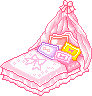 Plaatjes Kawaii meubels Kawaii Roze Hemelbed Met Strikjes En Kussens