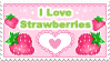 Plaatjes Kawaii postzegels Ik Hou Van Aardbeien Kawaii Postzegel