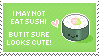 Plaatjes Kawaii postzegels Ik Mag Dan Geen Sushi Eten, Hij Is Wel Schattig Kawaii Postzegel