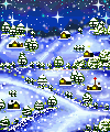 Plaatjes Kawaii scene Kerst Sneeuw Trein Kawaii