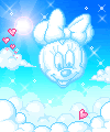 Plaatjes Kawaii scene Wolk Lucht Minnie Mouse Hartjes Bewegend Kawaii