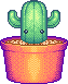 Plaatjes Kawaii Cactus In Een Grote Pot