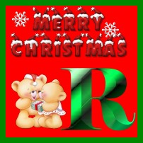 Plaatjes Kerst alfabet Letter R