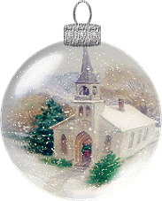 Plaatjes Kerstballen Kerstbal Vallende Sneeuw Kerk