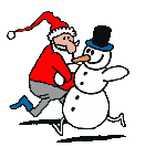Kerstmannen Plaatjes Dansende Sneeuwpop En Kerstman