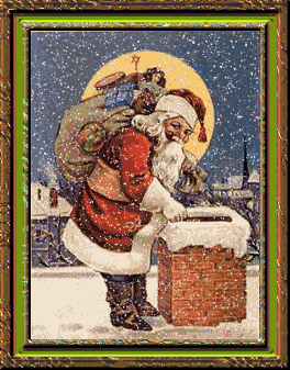Kerstmannen Plaatjes Kerstman In De Nacht Sneeuw