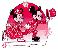 Plaatjes Kerstmet disney Mickey Mouse En Minnie Mouse Dansen Op Ijs