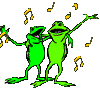 Kikkers Plaatjes Twee Dansende Groene Kikkers