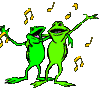 Kikkers Plaatjes Twee Dansende Groene Kikkers