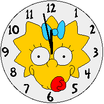 Plaatjes Oud en nieuw Klok Met Baby Simpson
