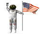 Ruimtevaart Plaatjes Man In De Ruimte Met Amerikaanse Vlag