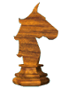 Schaken Plaatjes Rond Draaiend Schaakstuk Paard Hout Bruin