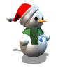 Plaatjes Sneeuwpoppen Springende Sneeuwpop Met Kerstmuts