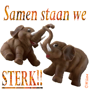 Plaatjes Text animaties Twee Olifanten Samen Staan We Sterk