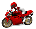 Plaatjes Tweewielers Motor Rijder Op Rode Motor